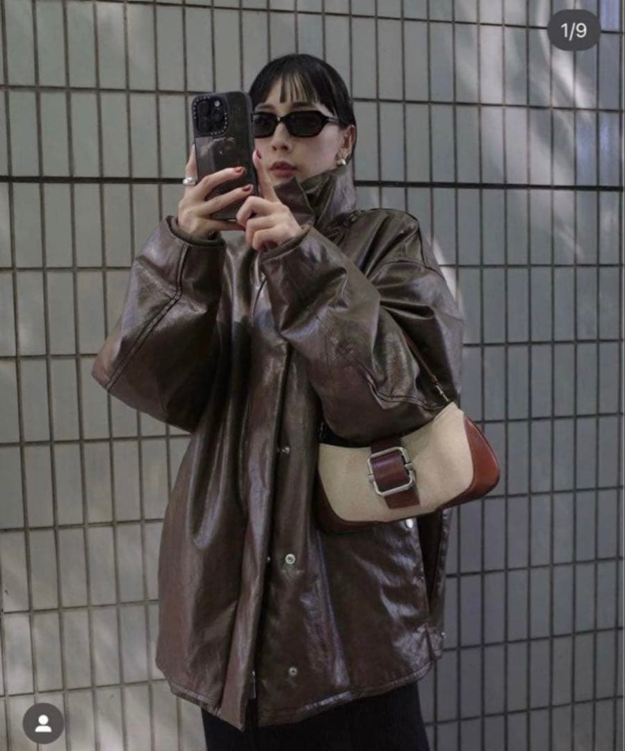 お値下げPASTINGLIKESYNTHETICLEATHERJACKET