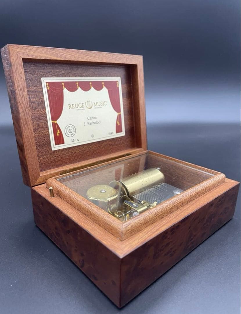 〈美品〉リュージュ カノン REUGE CANON　オルゴール ピアノ塗装 瘤杢