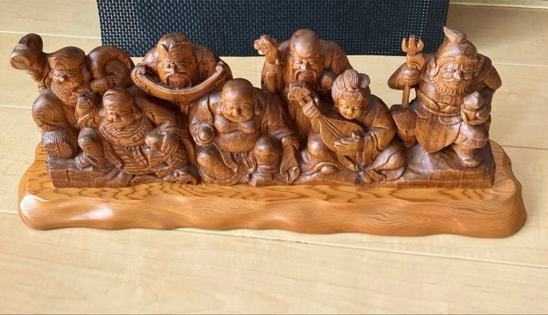 木製 七福神 彫刻 約50cm