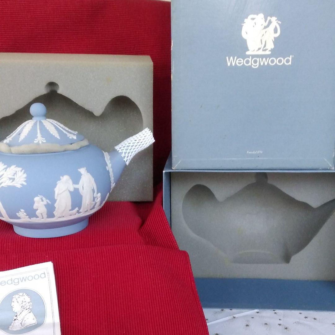 ウェッジウッドジャスパーのティーポットとミニチュアジャスパーティーポット新品