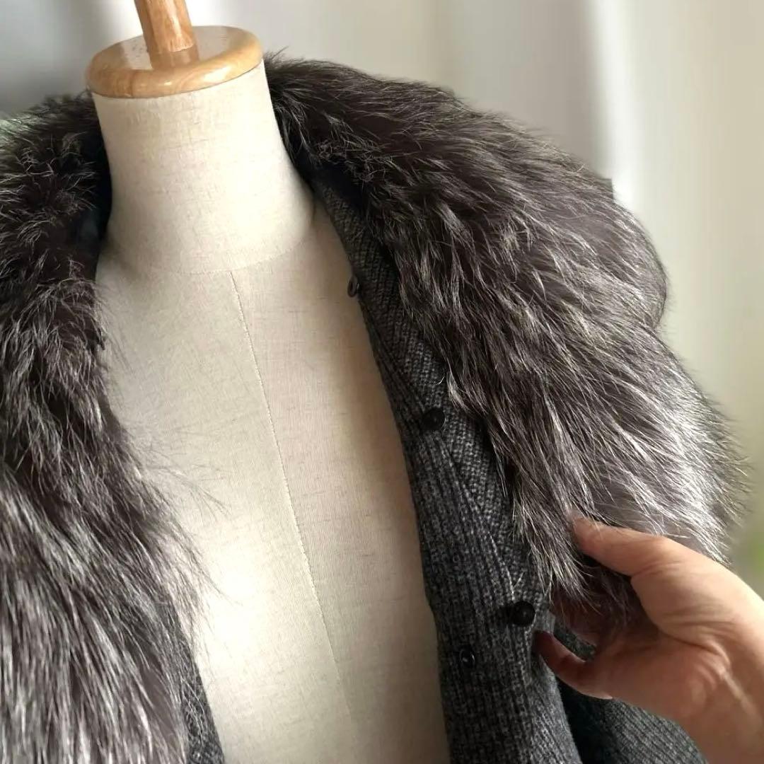 美品　富和　柔らかいカシミヤ100% 美しいシルエット　ワンピース 風コート