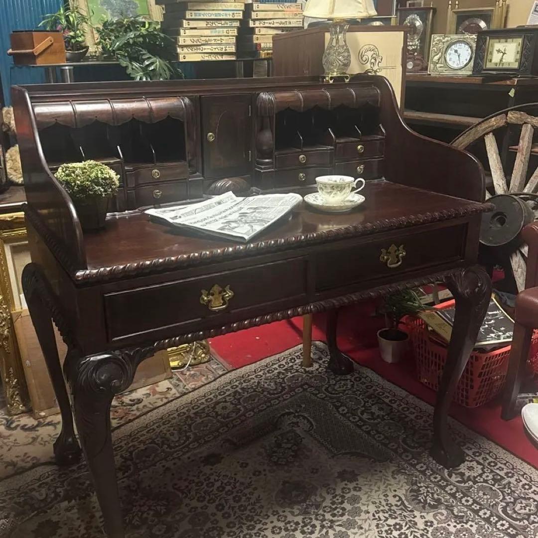 輸入家具　マホガニー　ダークブラウン イギリス　ライティングデスク