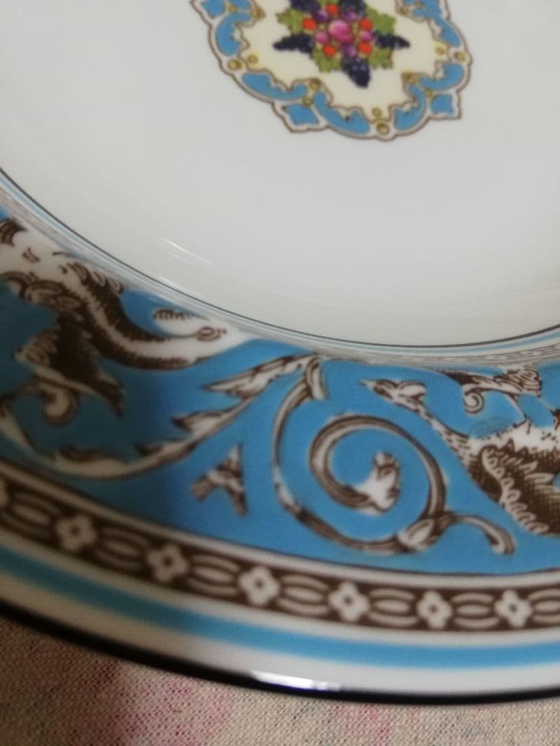 未使用　ウェッジウッド　黒壺　スープ皿　深皿　フロレンティーンターコイズ　6枚