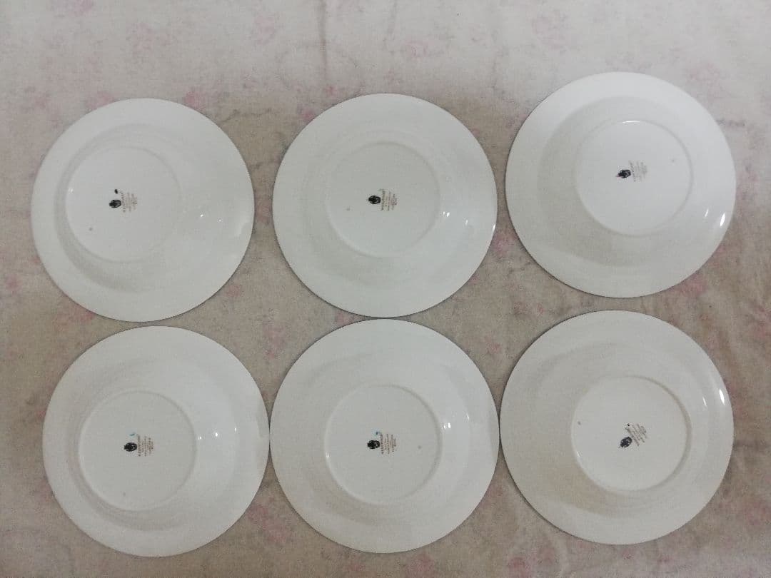 未使用　ウェッジウッド　黒壺　スープ皿　深皿　フロレンティーンターコイズ　6枚