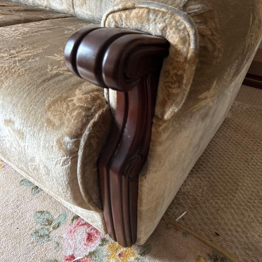 ꧁カリモク家具 karimoku꧂オールドカリモク 金華山織3人掛けソファ 千葉