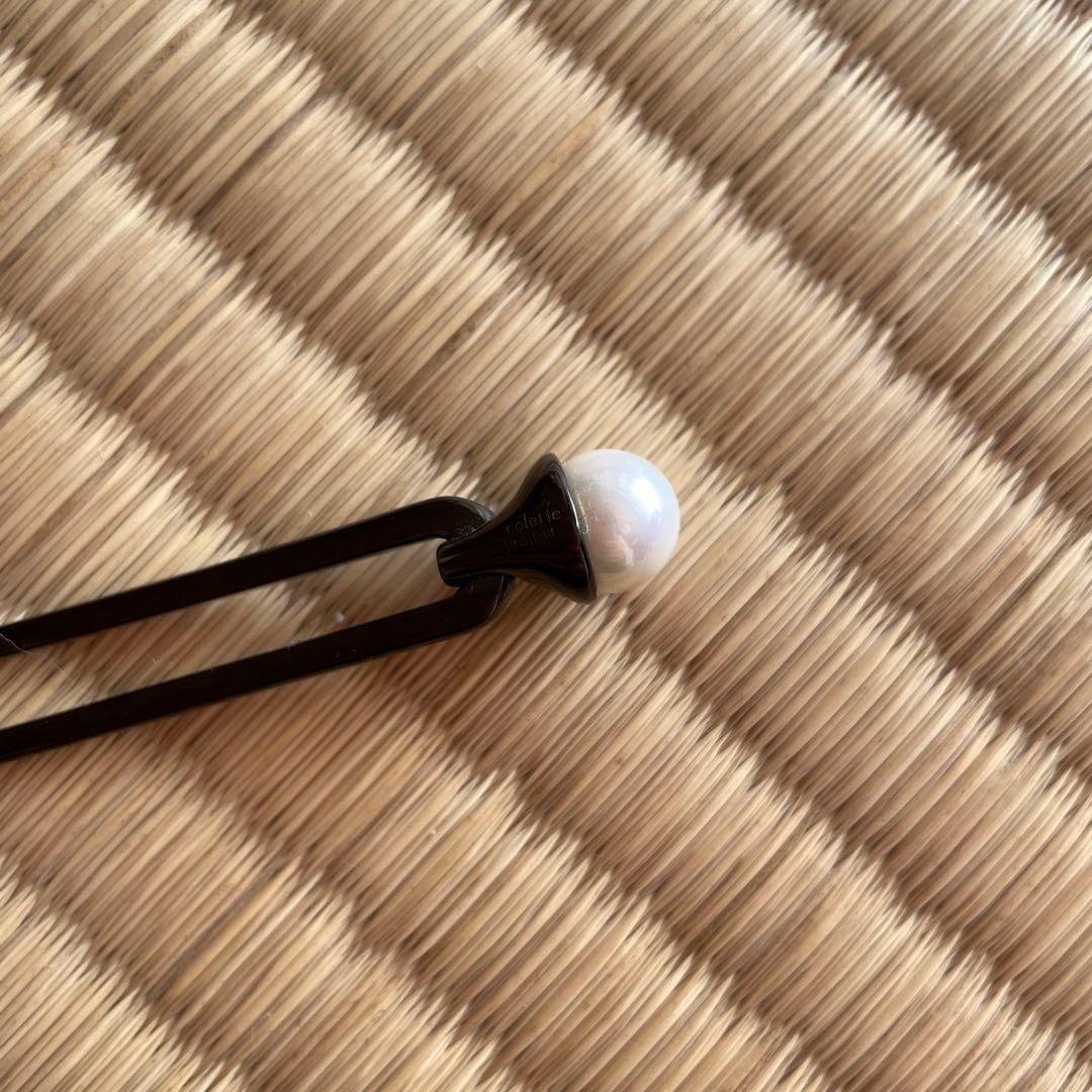 コレットマルーフ　パール　ヘアピン　ブラック