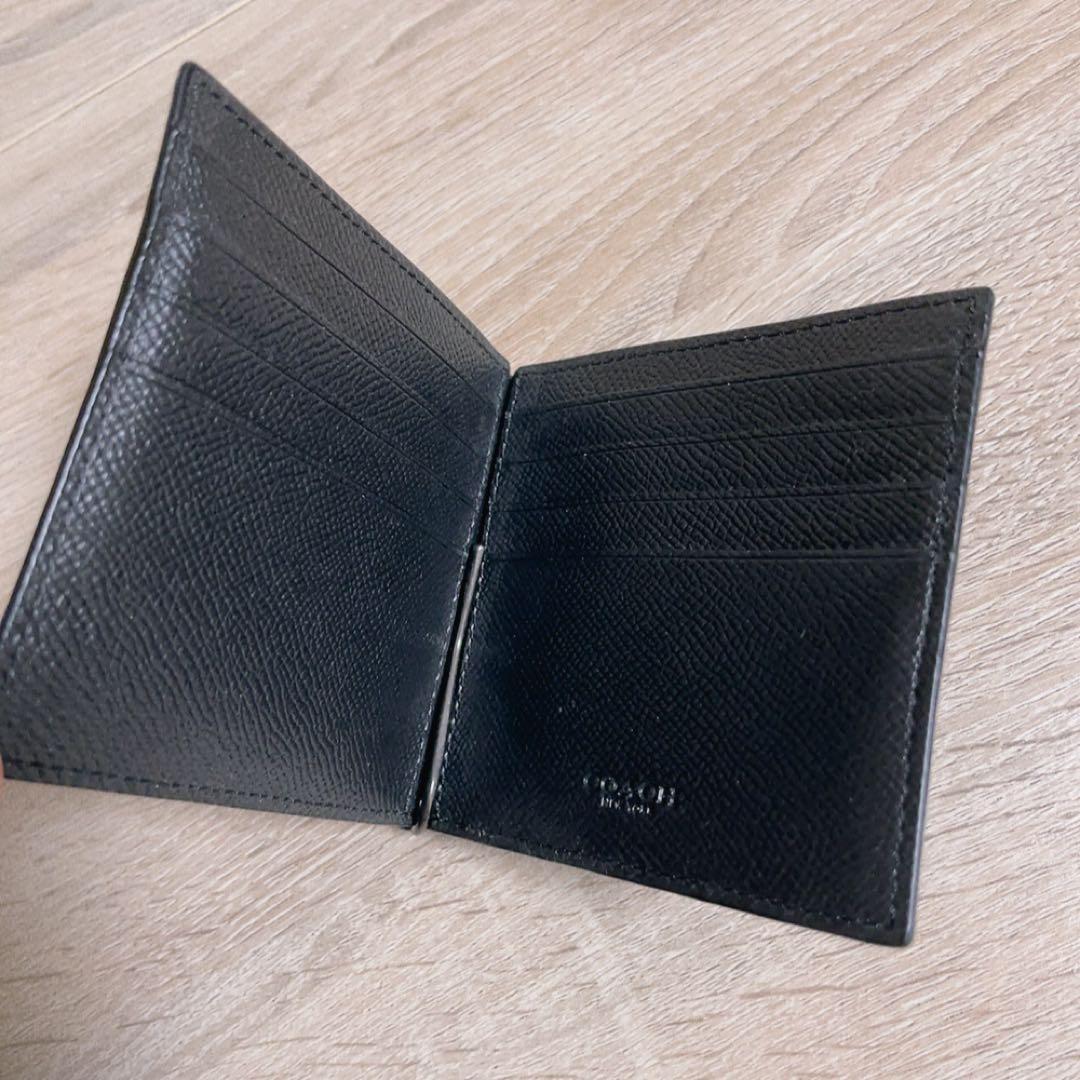 美品⭐️【COACH】コーチ レザー財布 マネークリップ 二つ折り カード8ポケ