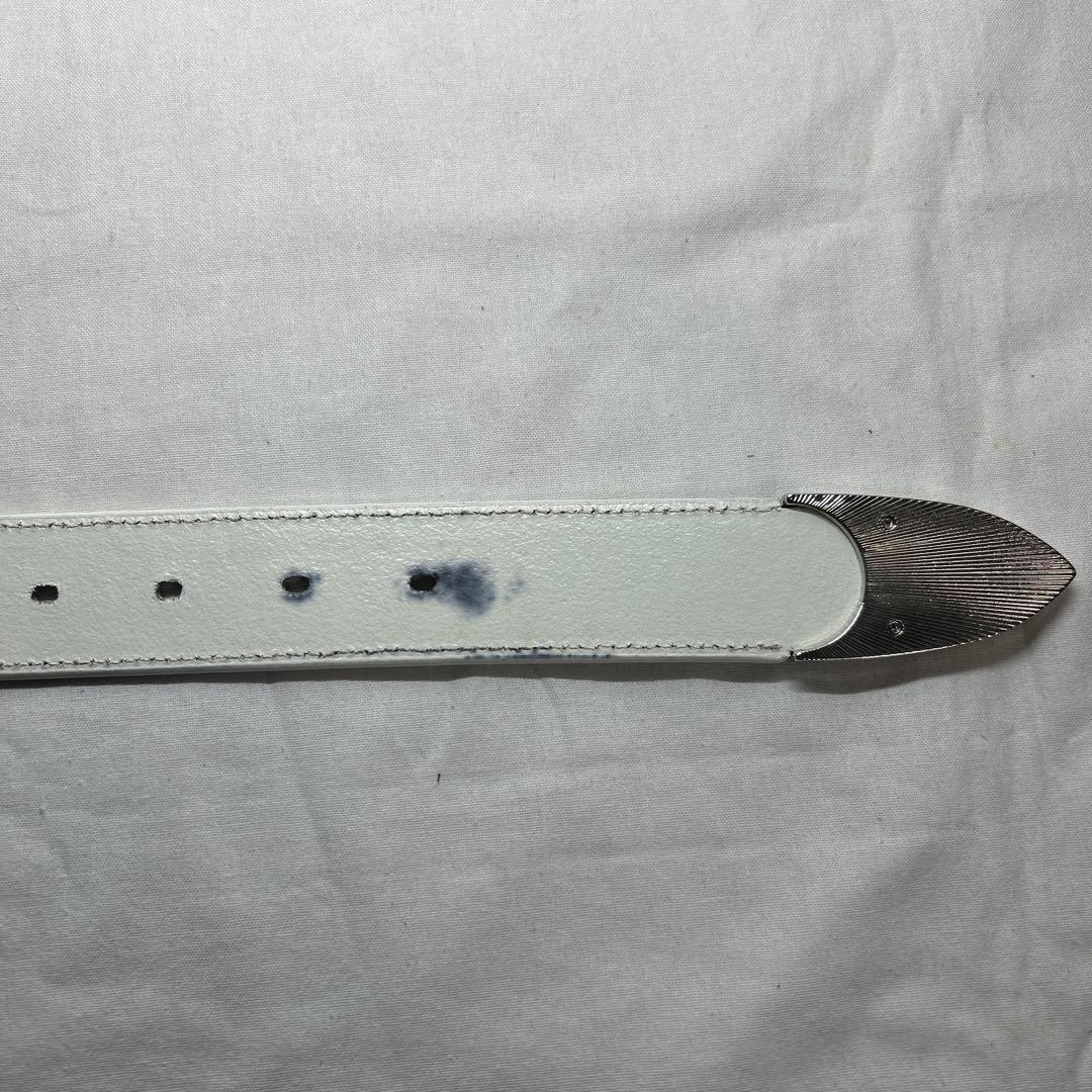 TORNADOMART 本革　コンチョ　スタッズ　ウエスタン　ベルト　レザー　白