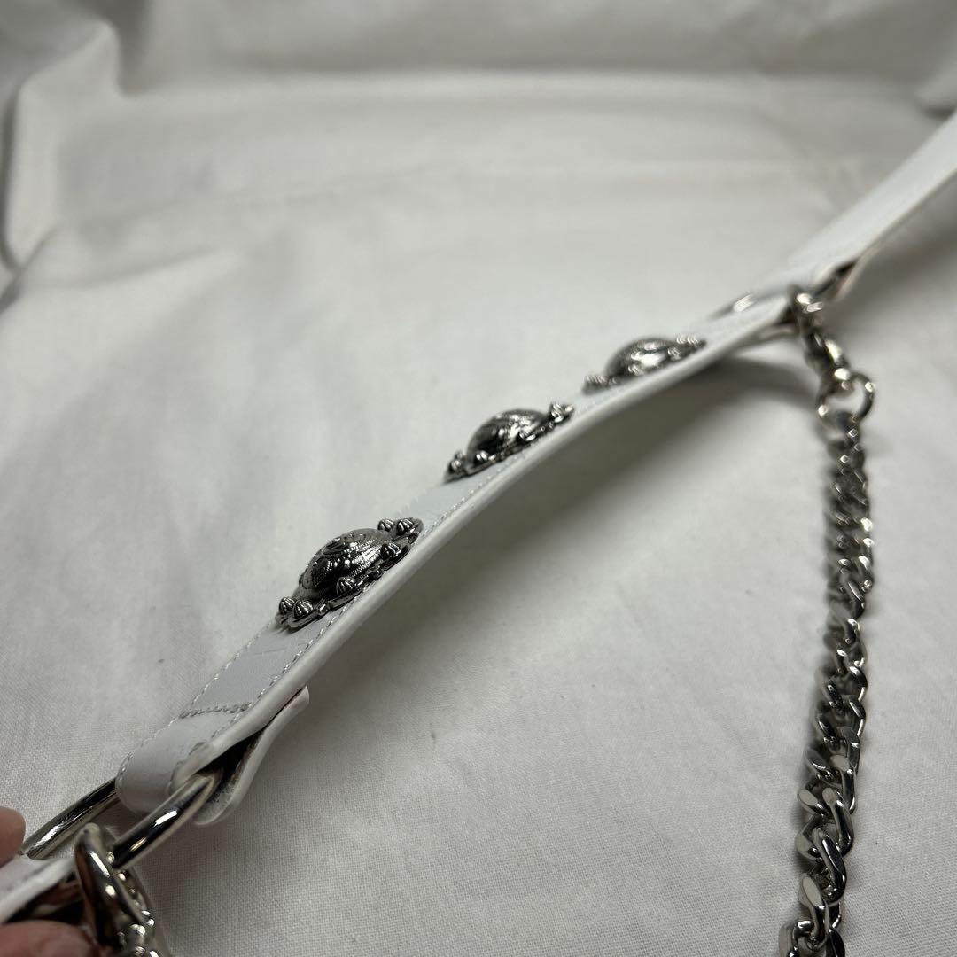 TORNADOMART 本革　コンチョ　スタッズ　ウエスタン　ベルト　レザー　白