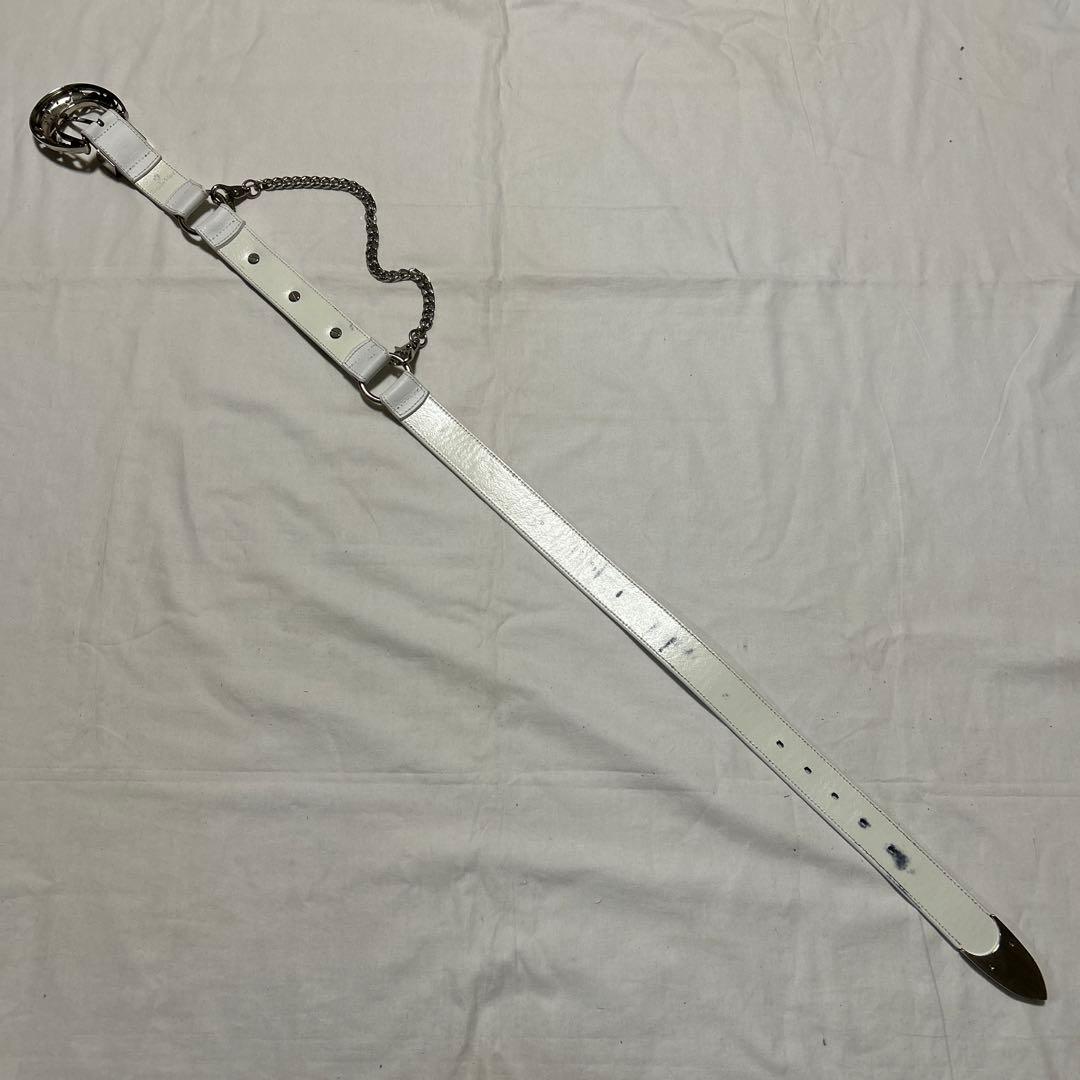 TORNADOMART 本革　コンチョ　スタッズ　ウエスタン　ベルト　レザー　白