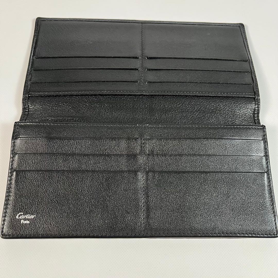 Cartier　長財布 パッピーバースデー レザー 黒 カード入れ 小銭入れ