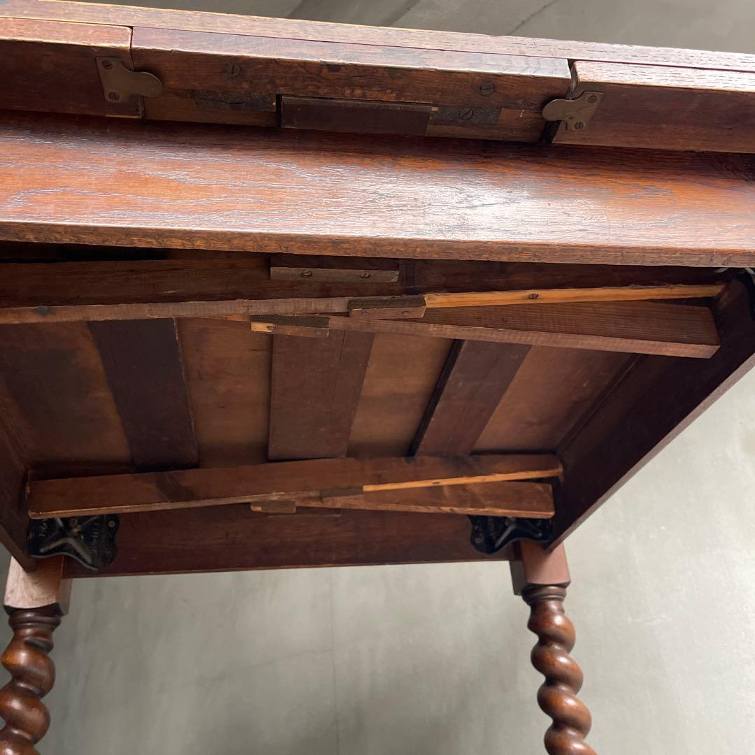 イギリス　アンティーク家具 ドローリーフテーブル 拡張テーブル　オーク