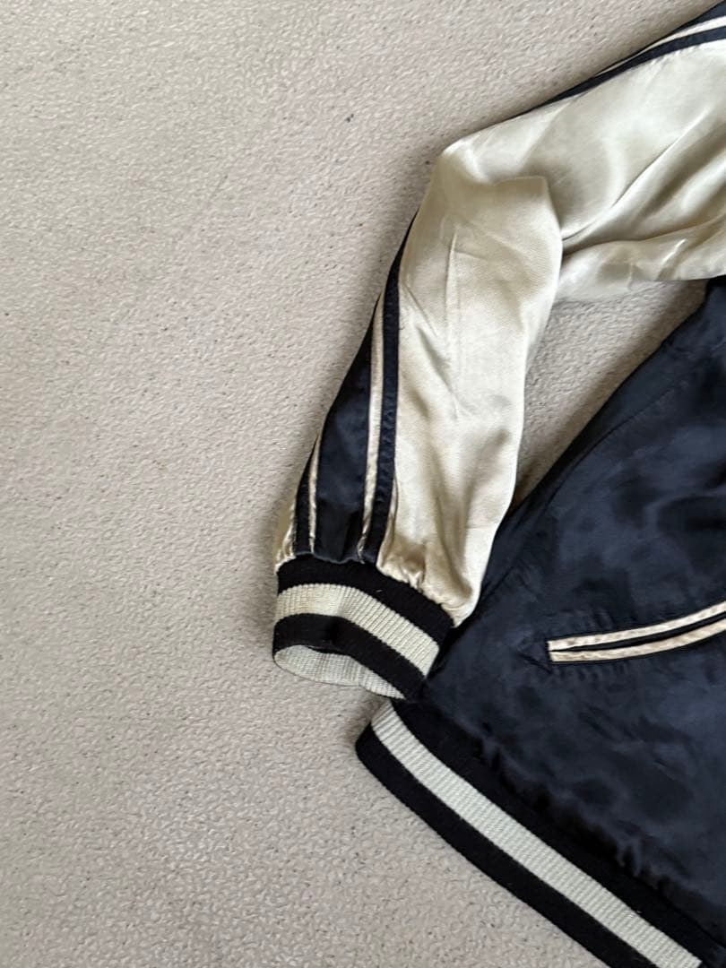 花旅楽団 スカジャン レーヨン100% リバーシブル 白虎　Mサイズ