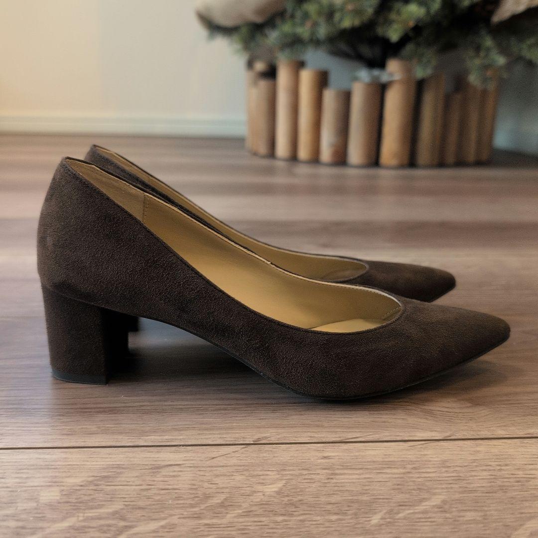 【現行品/美品】オデットエオディールパンプス　ブロックヒール　ダークブラウン
