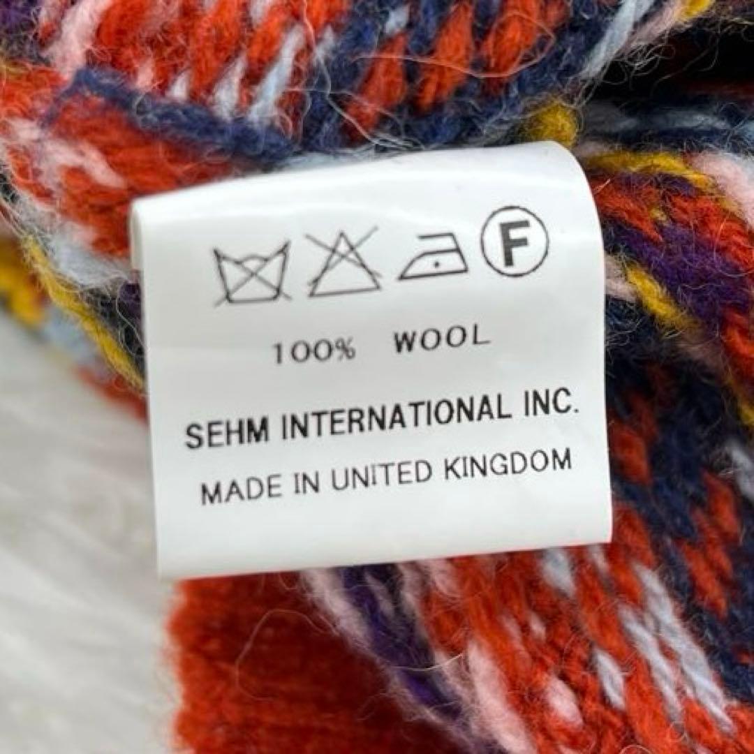 【美品】ジャミーソンズ・長袖ニット・カーディガン・フェアアイル柄・イギリス製・M