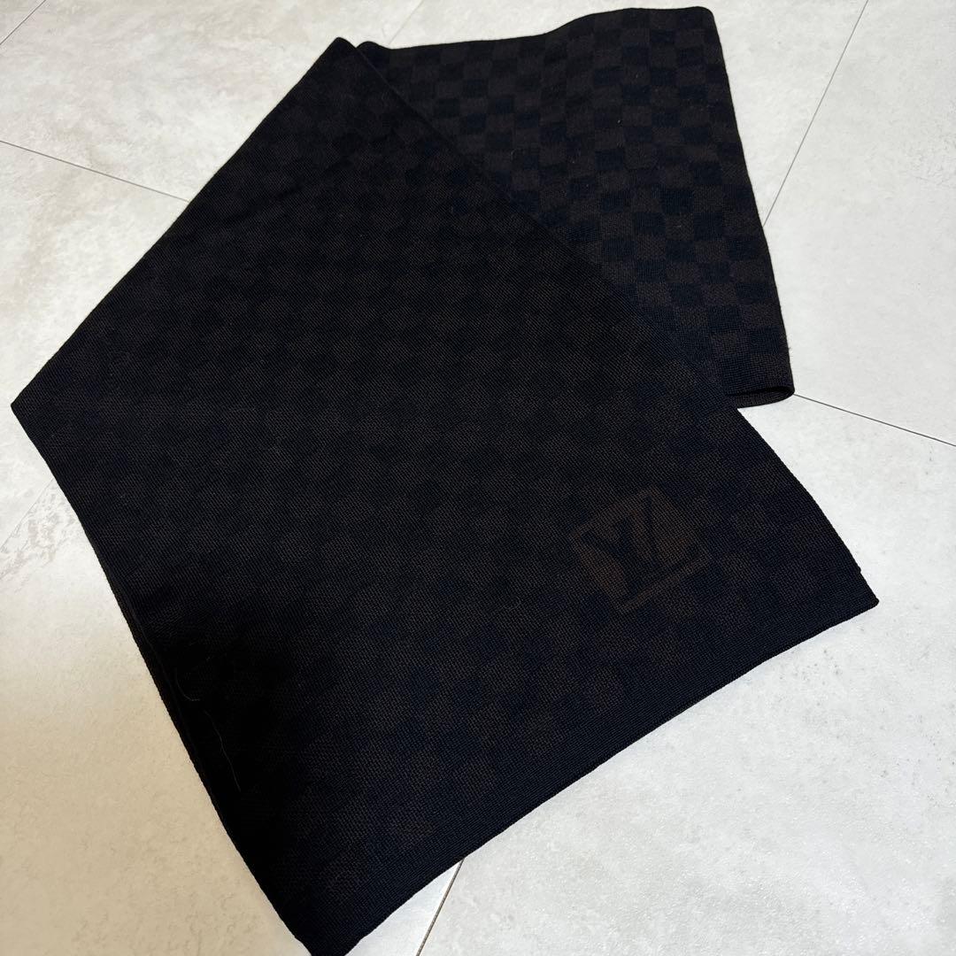 LOUIS VUITTON ルイヴィトン ダミエ マフラー ウール ブラウン
