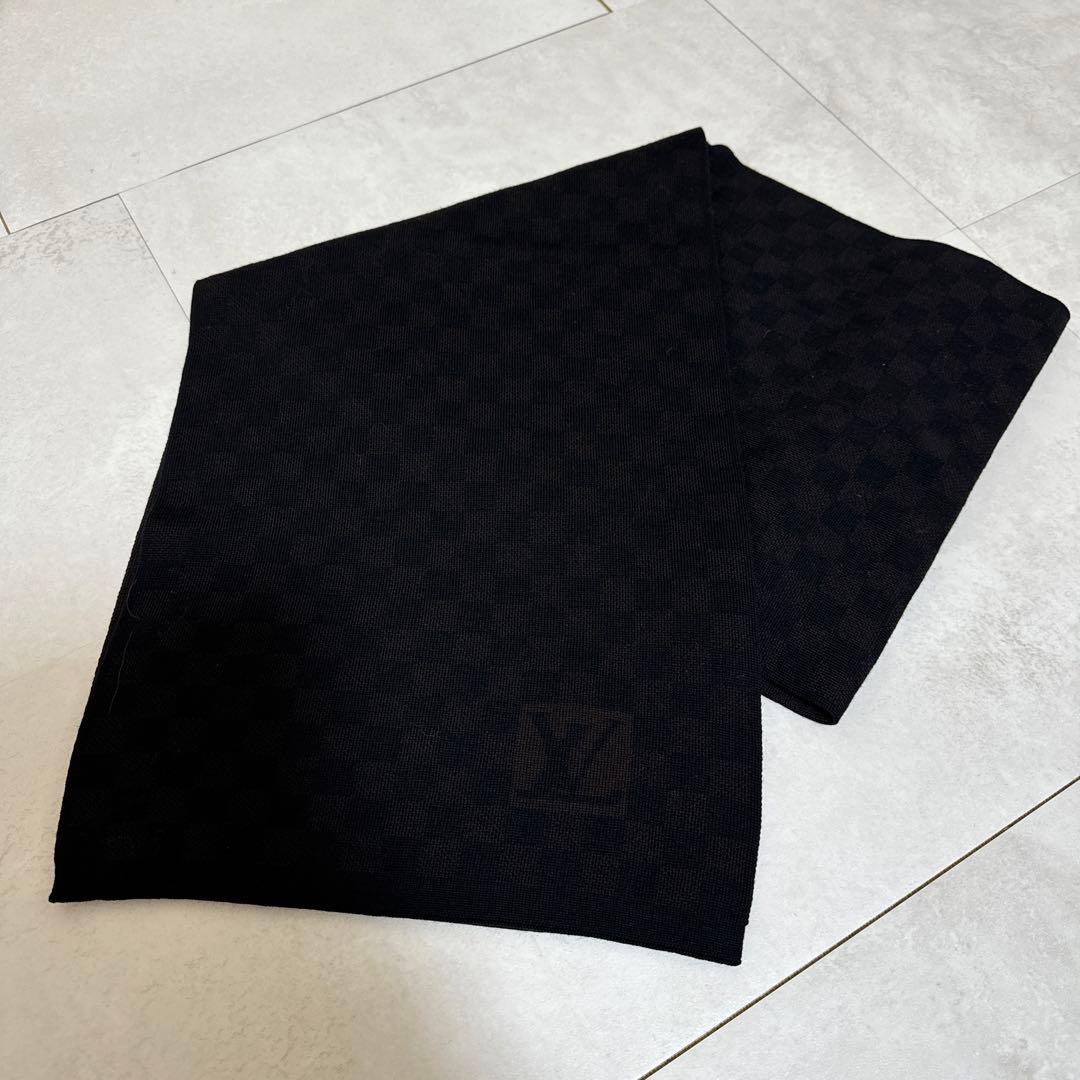 LOUIS VUITTON ルイヴィトン ダミエ マフラー ウール ブラウン