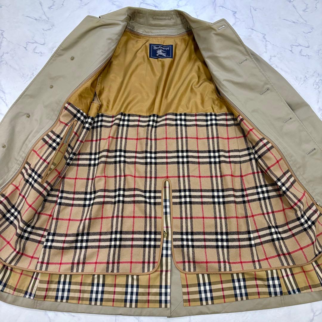 美品 BURBERRY ステンカラーコート ウールライナー付 ノバチェック