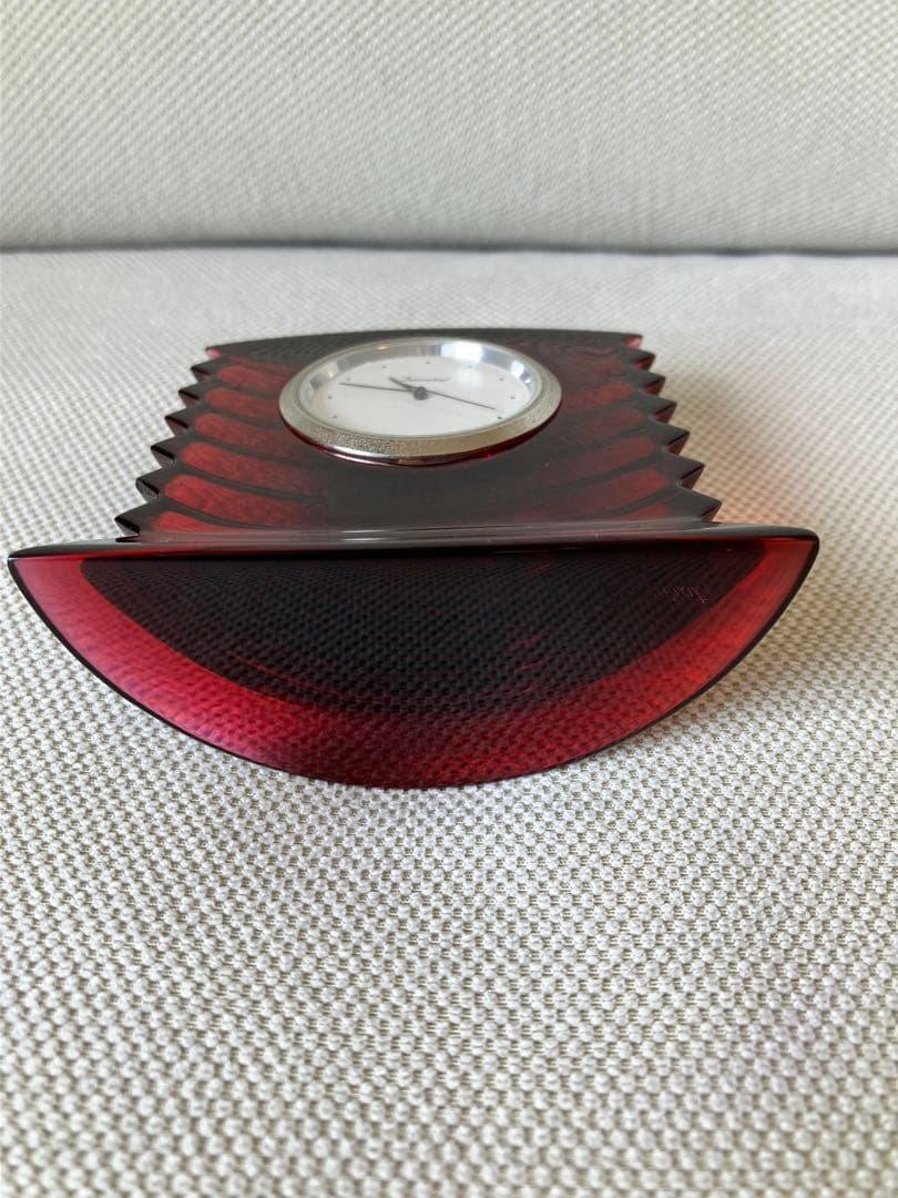 バカラ置き時計　クリスタルレッド 電池交換済み