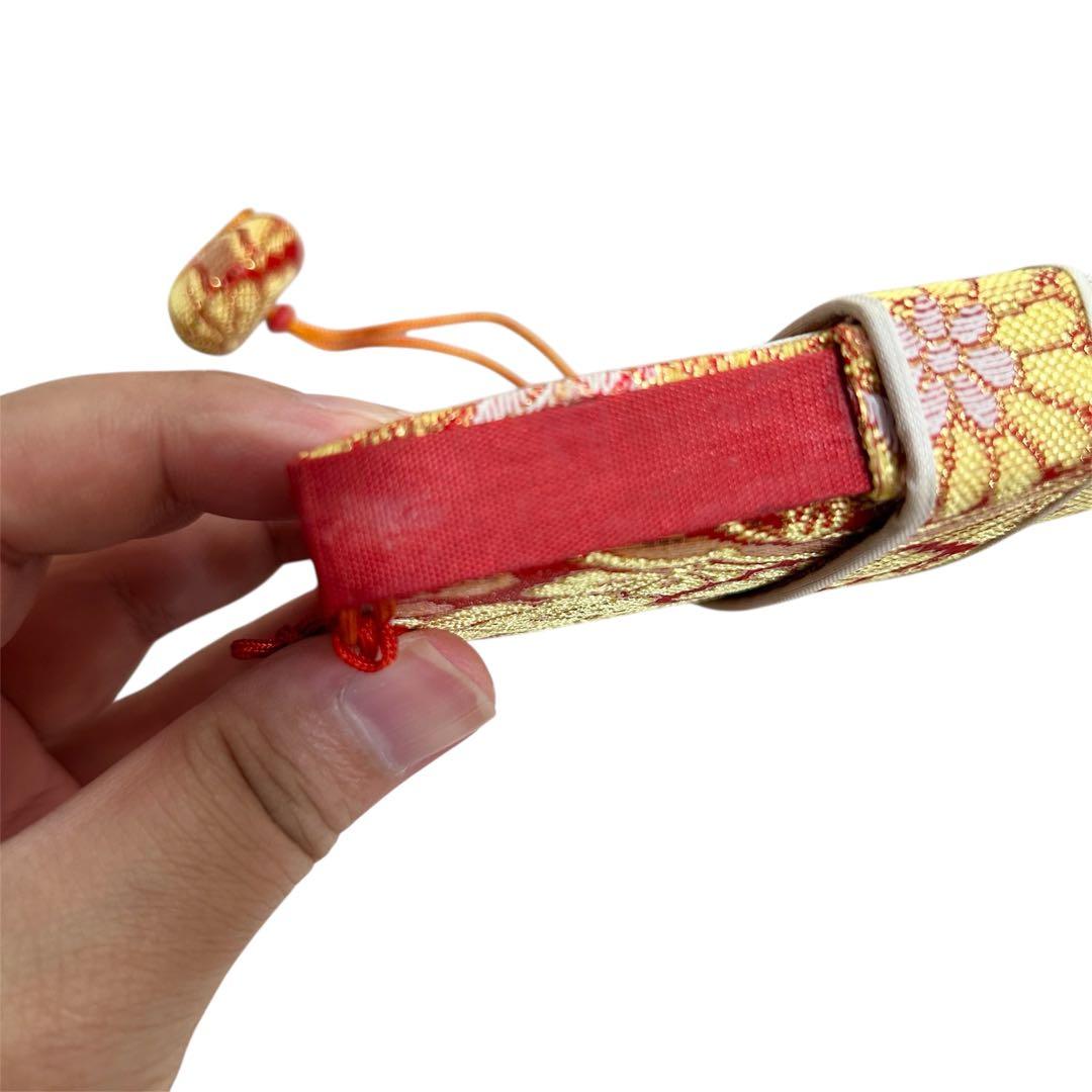 着物　七五三　7歳　女の子　13点　フルセット　赤色　御所車　四季草花　金彩