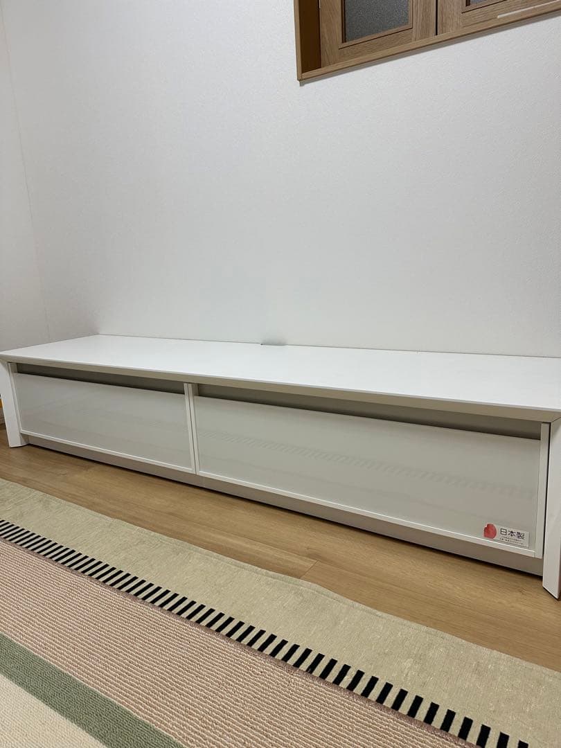 送料無料【美品】テレビボード ホワイト 幅１８０㎝ 白 国産家具