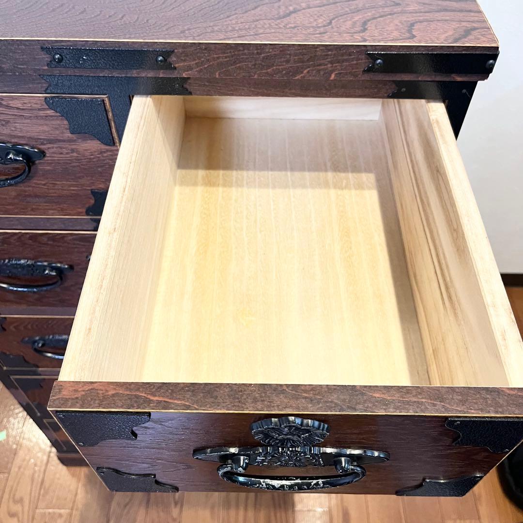 【極美品】民芸家具 5段チェスト 整理箪笥 時代箪笥 収納家具 欅材 和家
