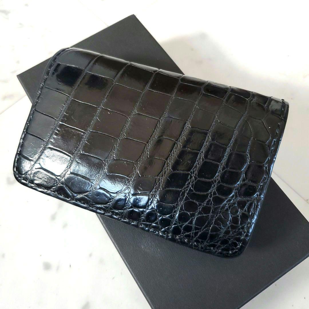 美品 サムライクラフト 折り財布 B-10 クロコダイル リザード ショルダー