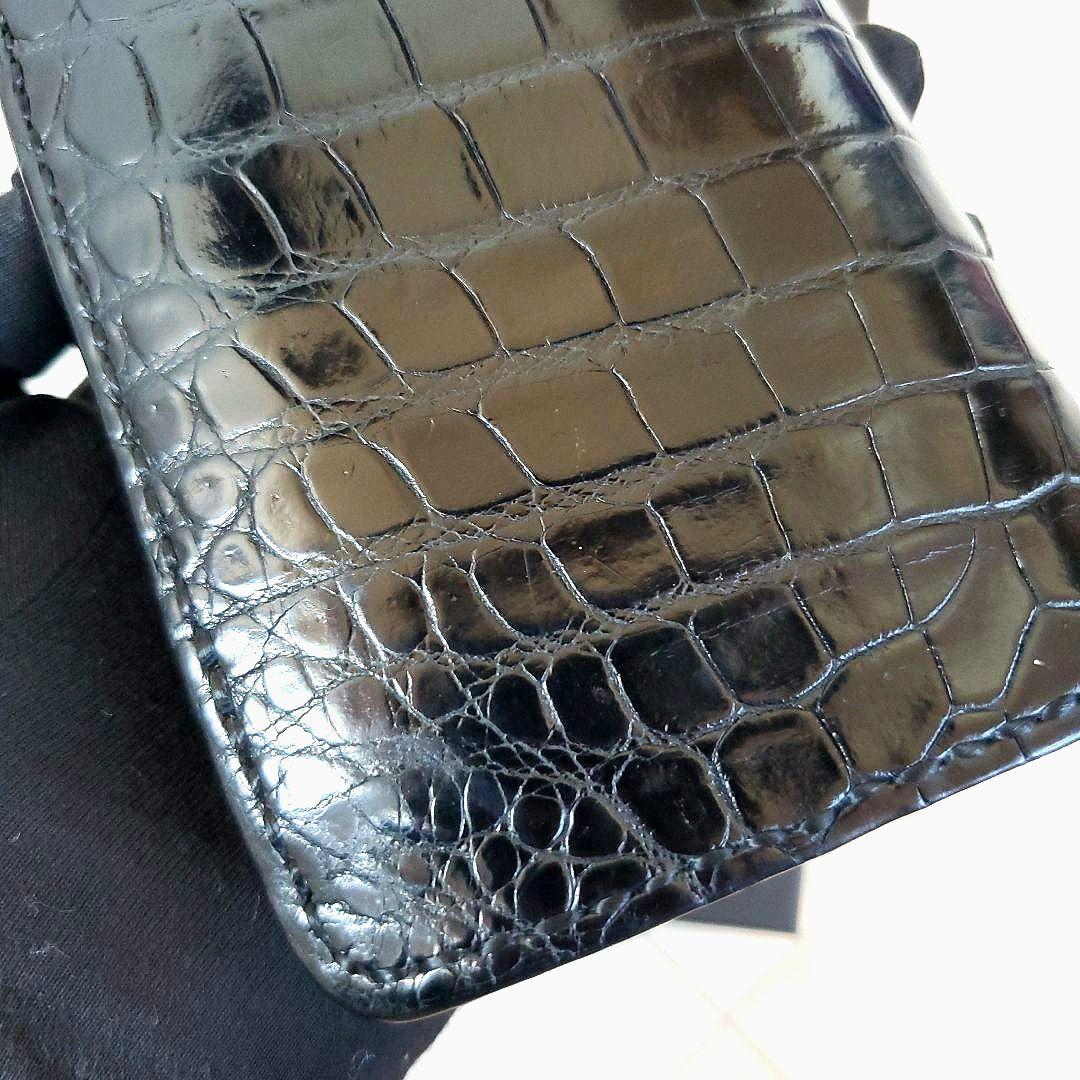 美品 サムライクラフト 折り財布 B-10 クロコダイル リザード ショルダー