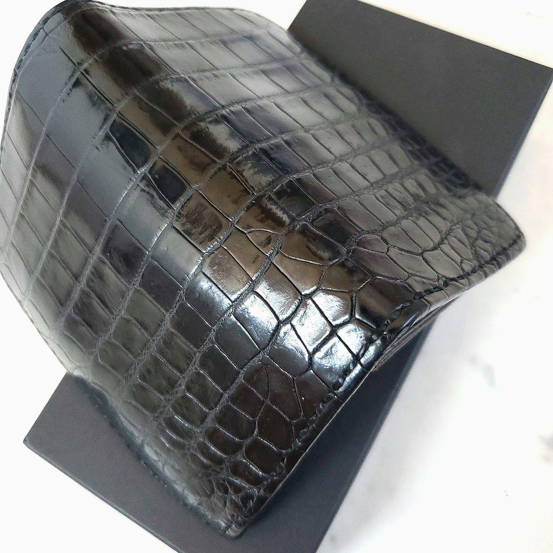 美品 サムライクラフト 折り財布 B-10 クロコダイル リザード ショルダー