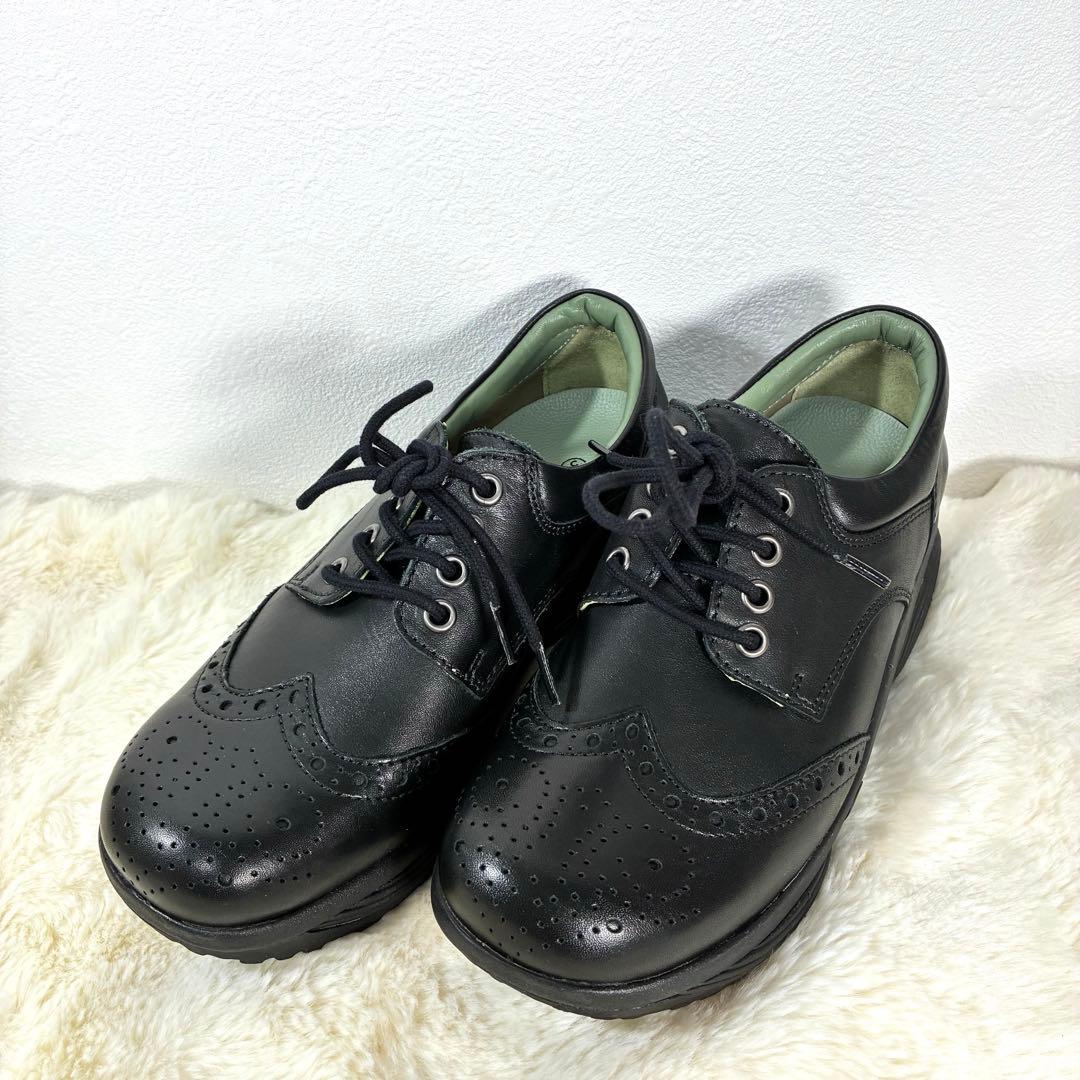 【Xsensible】 極美品　ストレッチウォーカー 37 黒　革　健康　綺麗