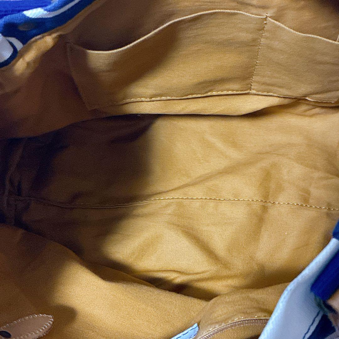 Dakota ビッグトートバックドット柄 ネイビー×ホワイト