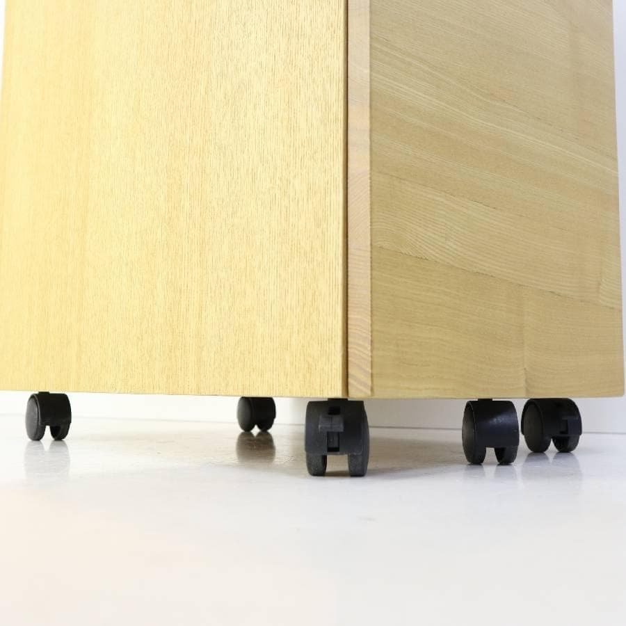 無印良品 タモ材 キャビネット デスクワゴン ドロワー キャスター付き