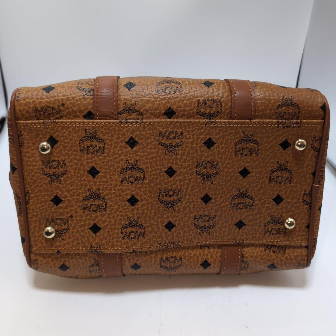 MCM エムシーエム ミニボストンバッグ ヴィセトス柄 レザー プレート