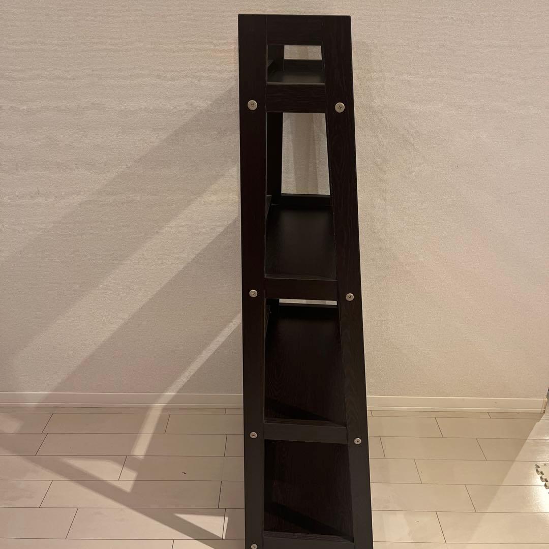 ダークブラウン 4段オープンシェルフ