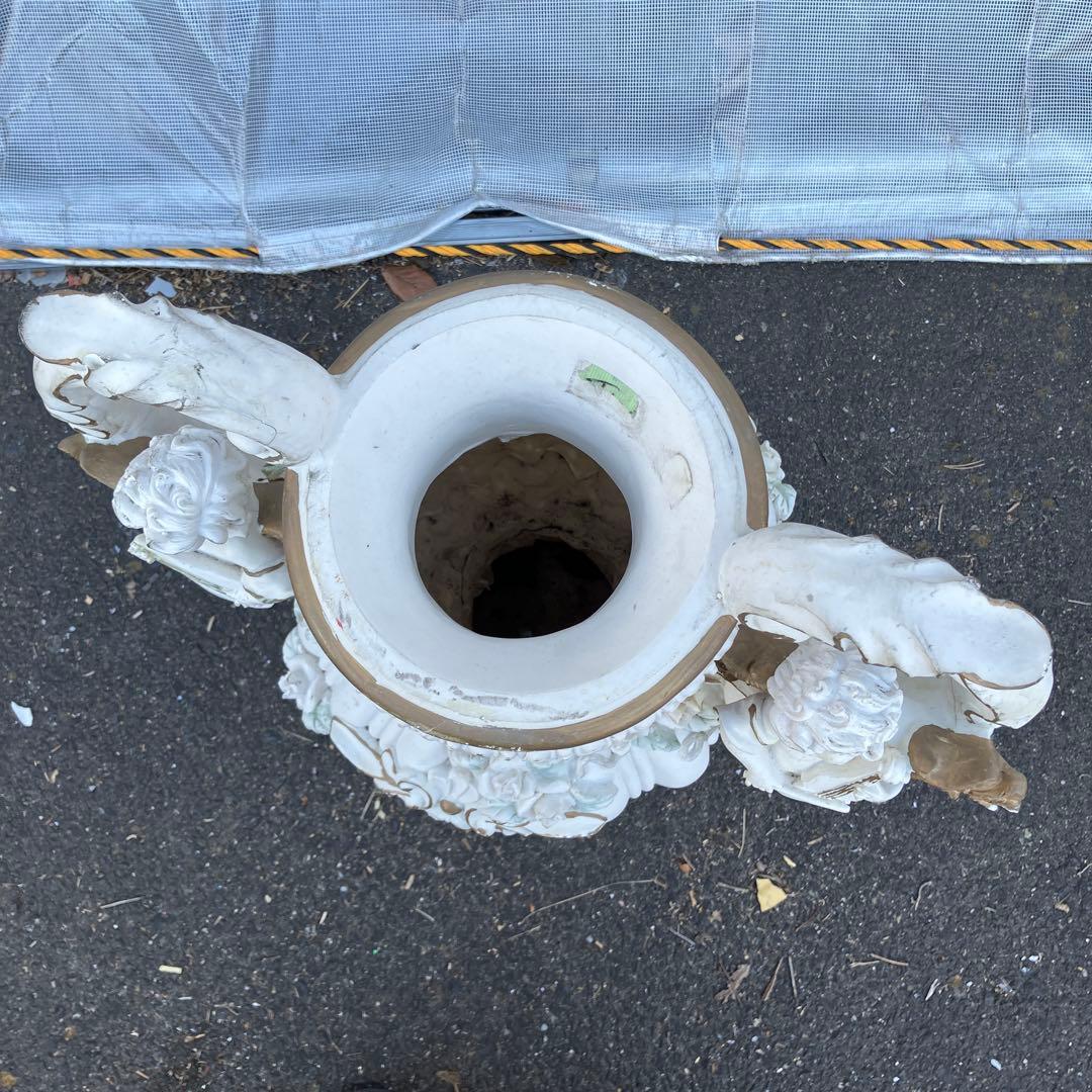 A-1 西洋アンティーク調 天使 薔薇 大型花瓶 オブジェ 置物 ロココ調