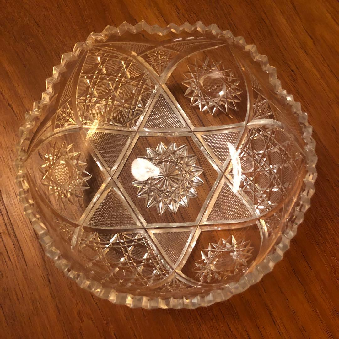 切子鉢　切子　時代物　そうめん鉢　アンティーク