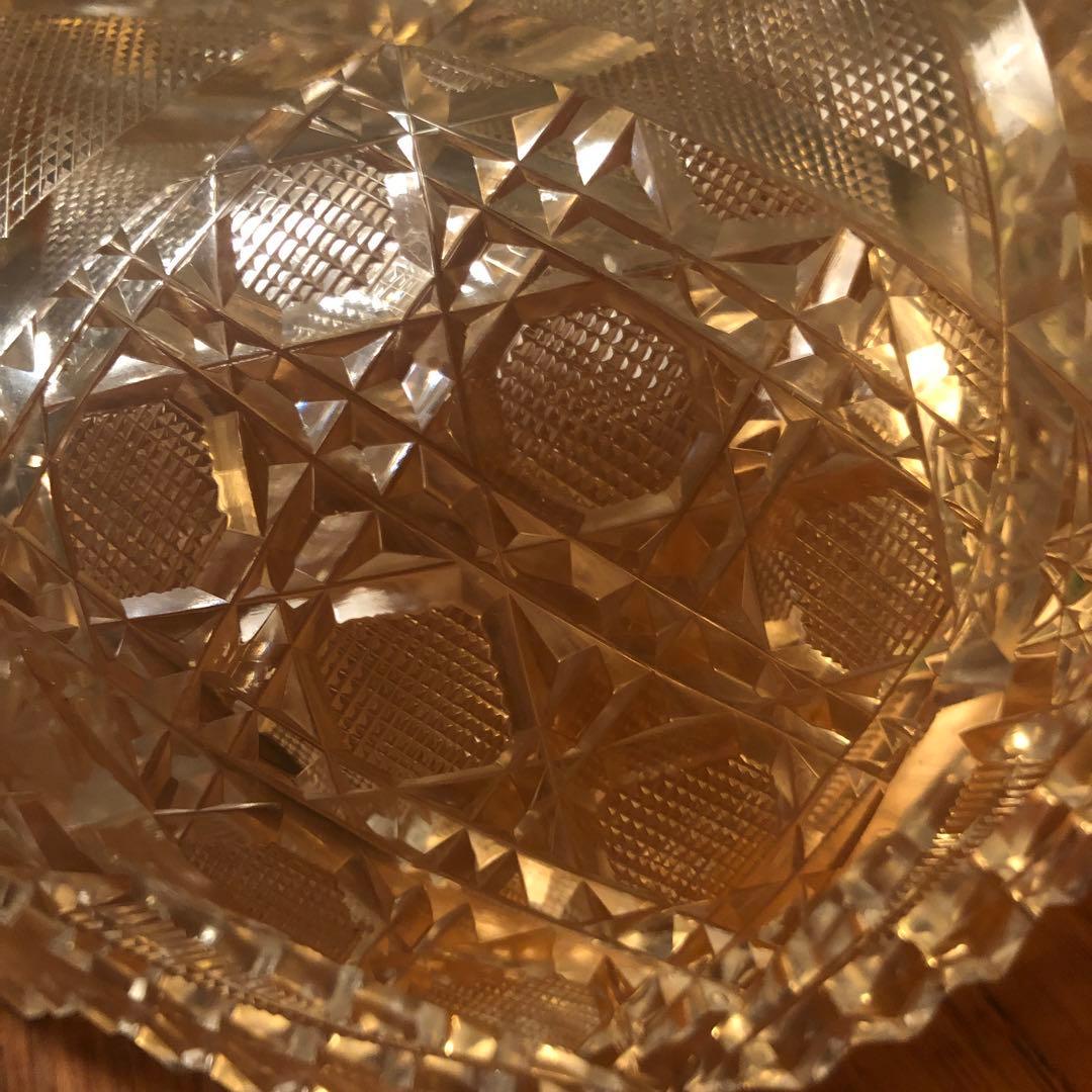 切子鉢　切子　時代物　そうめん鉢　アンティーク