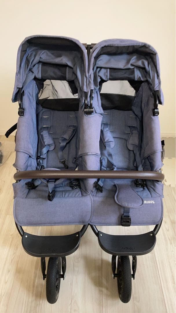 エアバギー　ココダブルベビーカー ブルー二人乗り