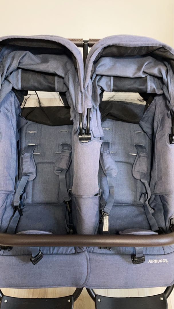 エアバギー　ココダブルベビーカー ブルー二人乗り