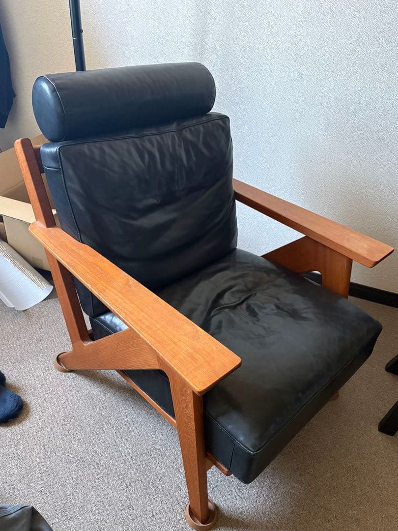 ナガノインテリア　レザー　1人がけチェア