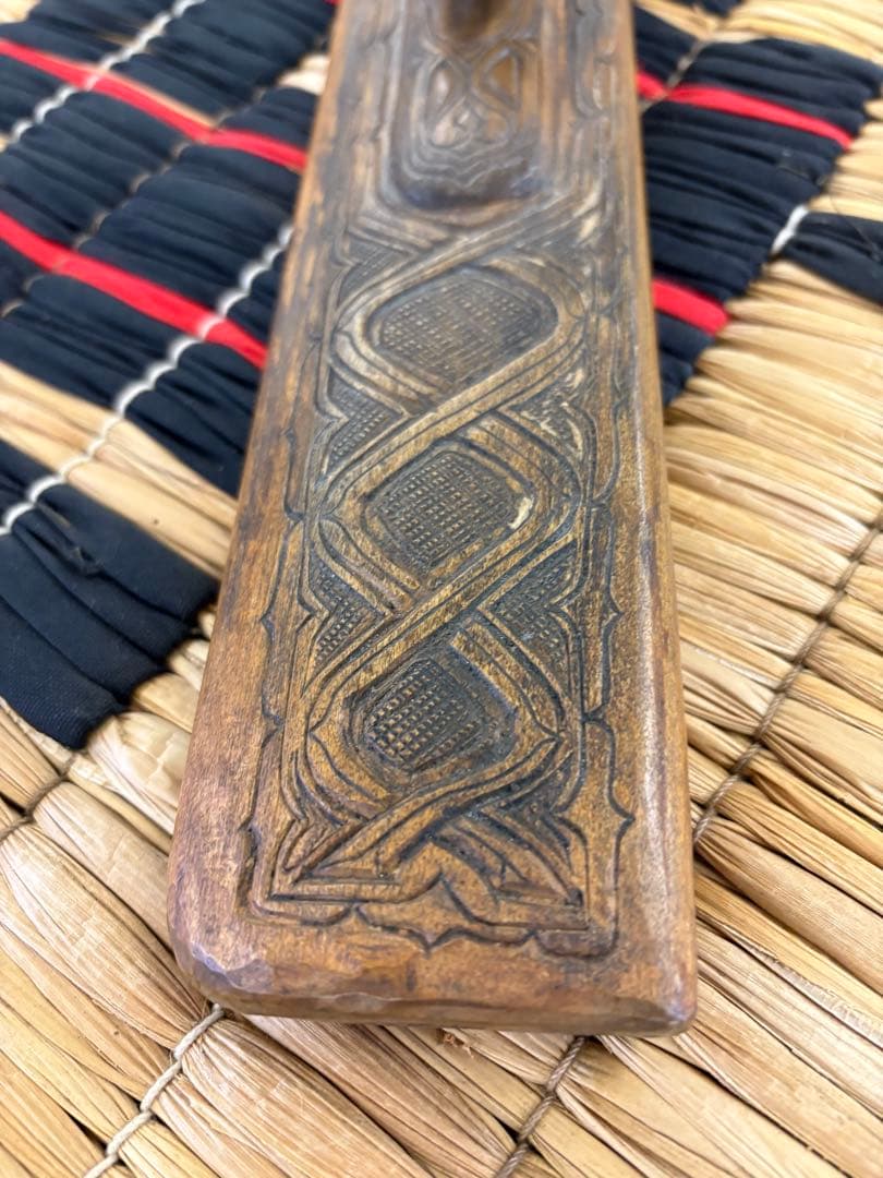 アイヌ　タシロ　山刀　上川アイヌ　木彫り　鱗彫り　龍馬特撰　土佐打ち刃物