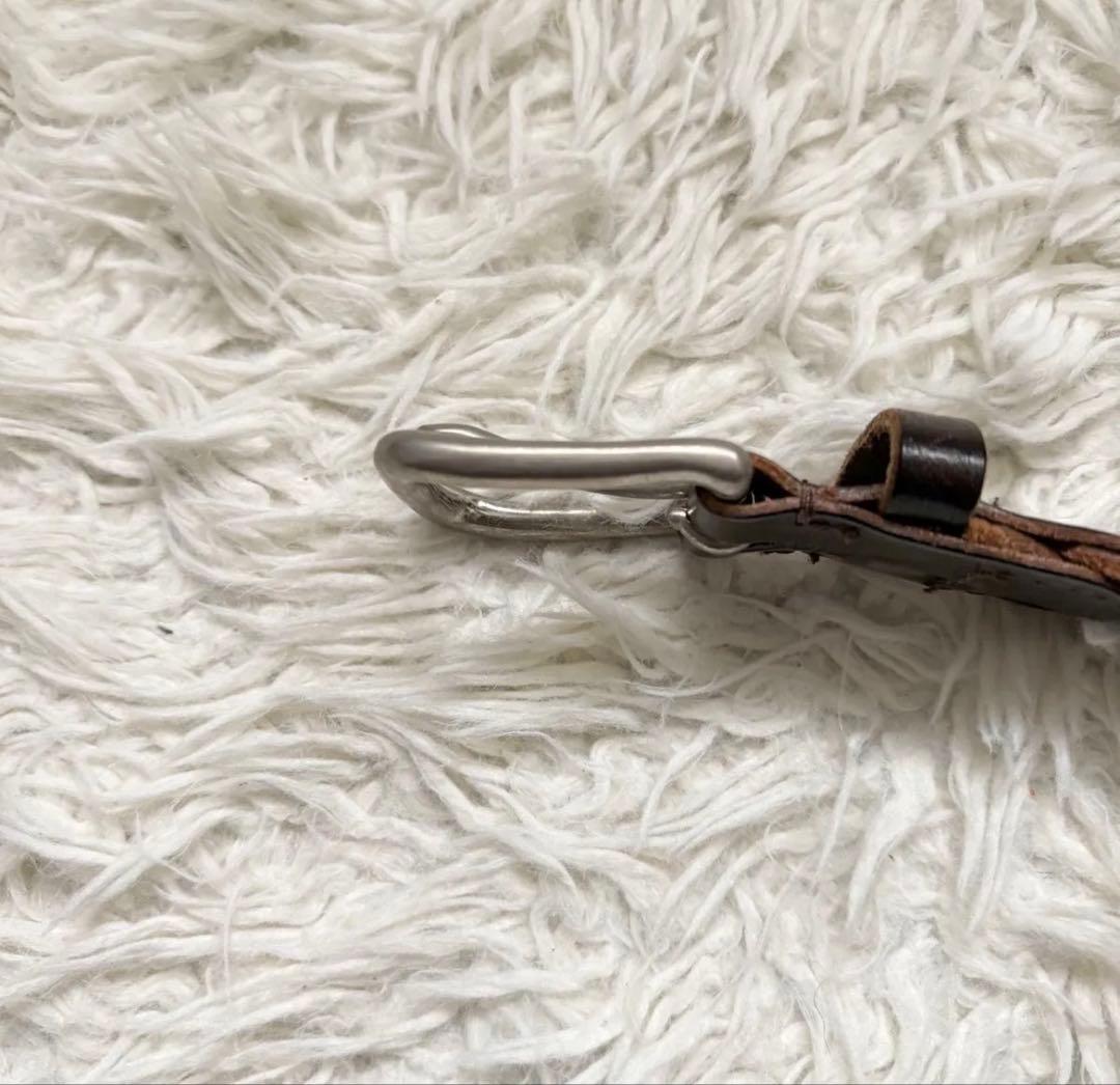 ホワイトハウスコックス レザー 編み込みベルト ブラウン 廃盤　シルバー金具