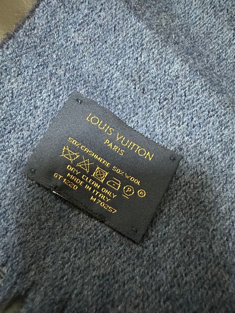 ルイヴィトン　ダークブルー マフラー　メンズ