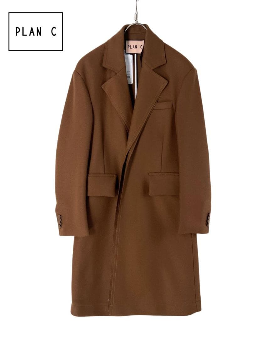 【新品】Plan C ウールレイヤードロングコート 38 定価29万円