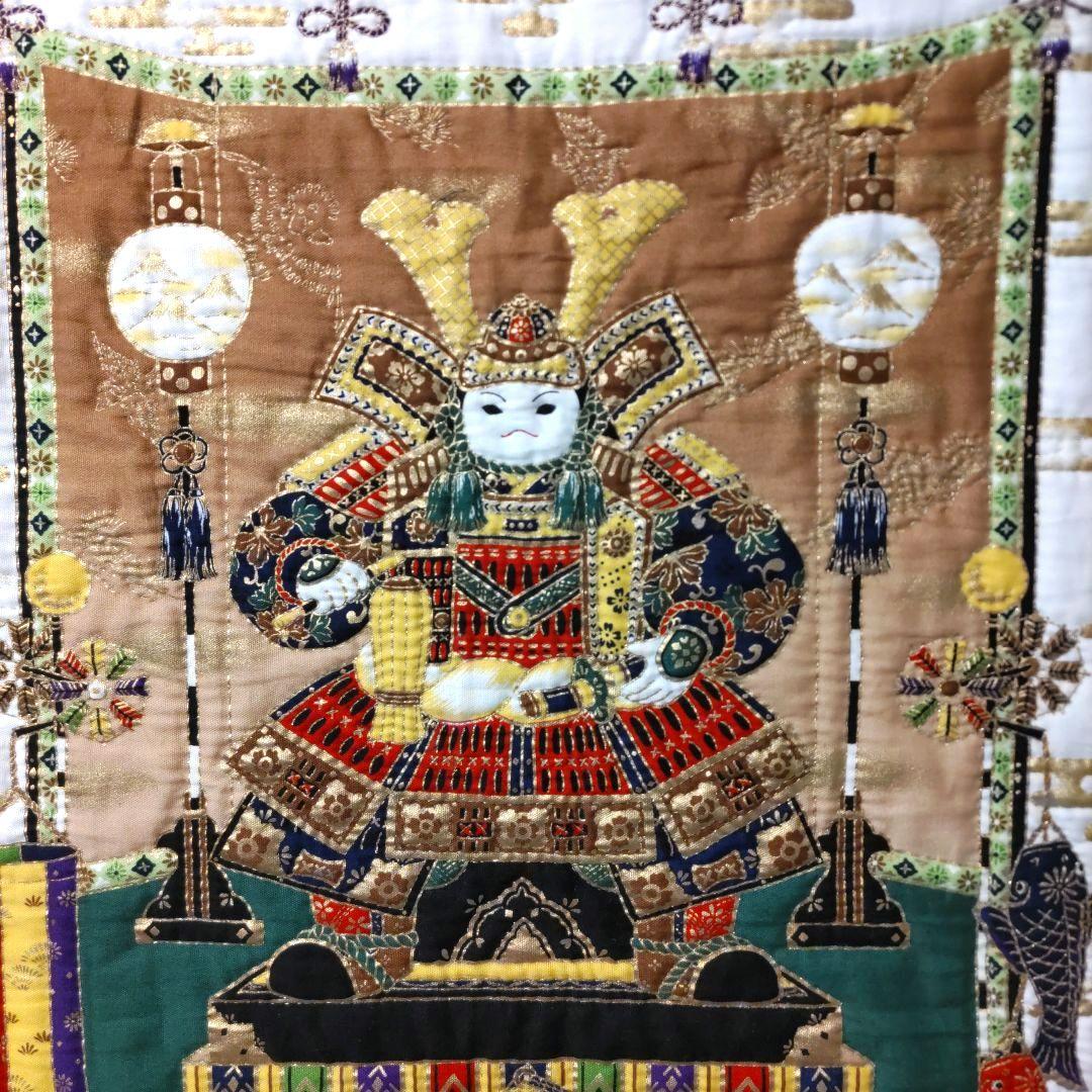 ✨④端午の節句パネル生地タペストリー[金糸使用]✨パッチワークキルトハンドメイド