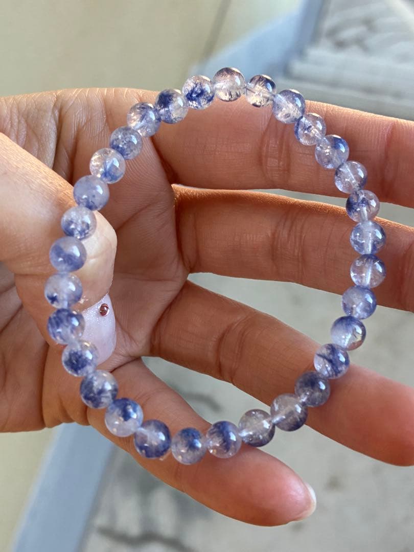 高品質✨高クリア＆濃針マダガスカル産デュモルチェライトインクォーツ　ブレスレット