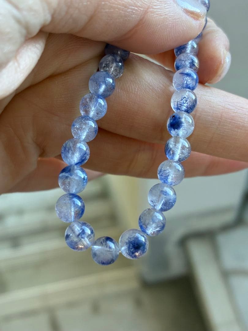 高品質✨高クリア＆濃針マダガスカル産デュモルチェライトインクォーツ　ブレスレット
