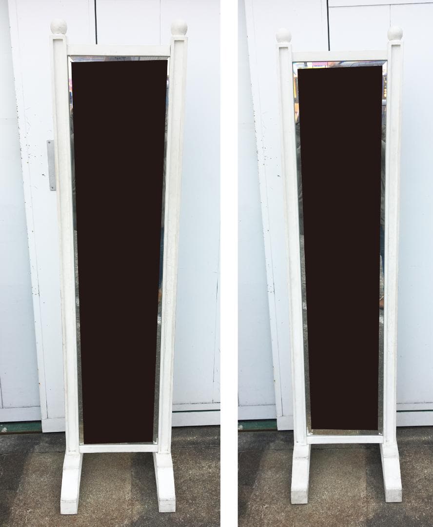 名古屋限定送料無料！　アンティーク調スタンドミラー　姿見　両面　鏡　大型