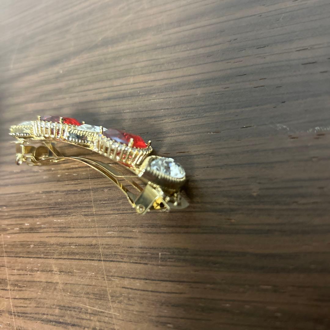 【極美品】acca アッカ　ヘアバレッタ　ストーン　イタリア製