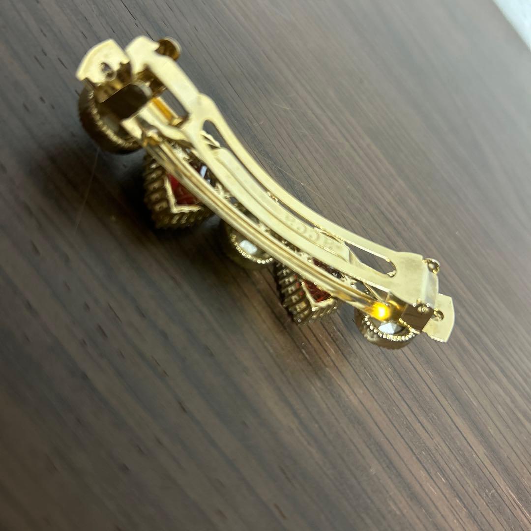 【極美品】acca アッカ　ヘアバレッタ　ストーン　イタリア製